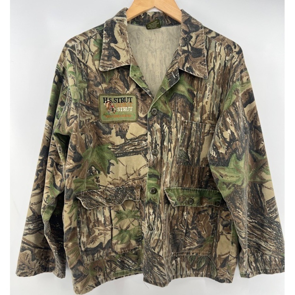 Vtg 90s Spartan Realtree Camo Shirt Jacket Men M Turkey Hunting HS Strut USA